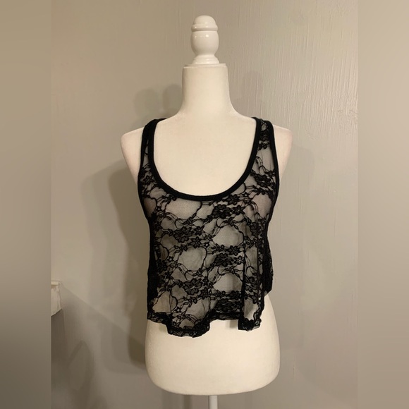 Zenana Outfitters Other - Zenana Outfitters Sheer Black Lace Top